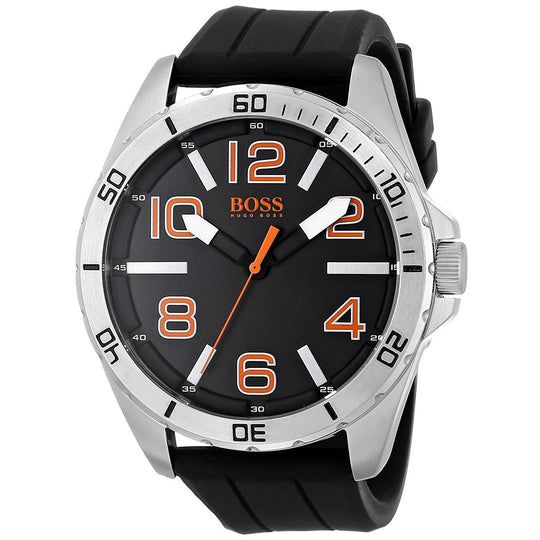 Hugo Boss Men's 1512943 Orange Black Silicone Watch