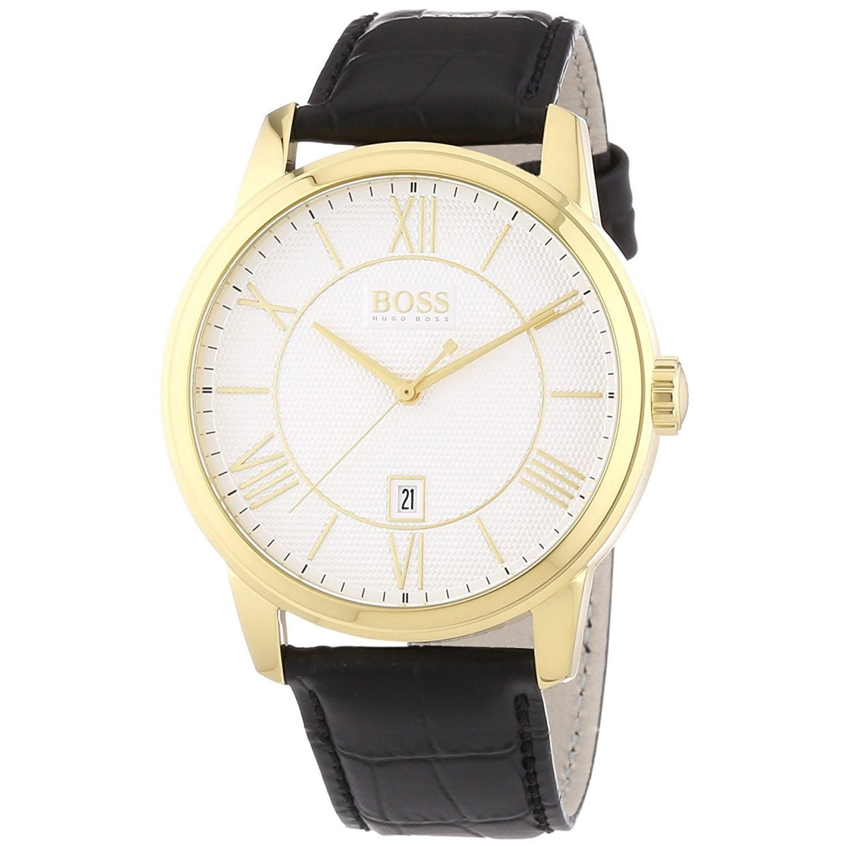 Hugo Boss Men&#39;s 1512972 Black Leather Watch