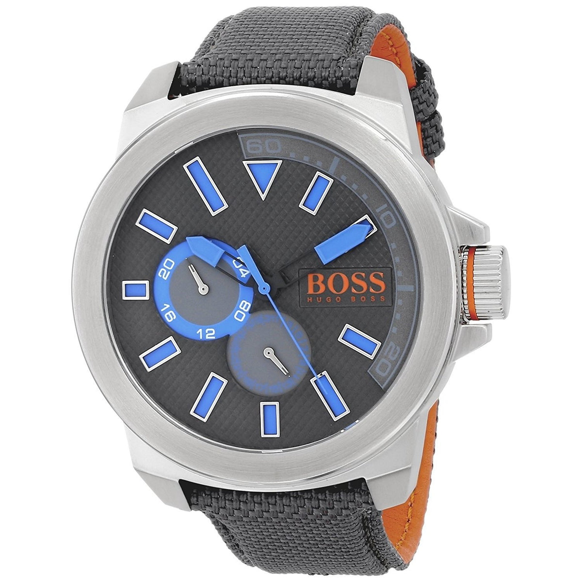 Hugo Boss Men&#39;s 1513013 Orange Chronograph Grey Nylon and Leather Watch
