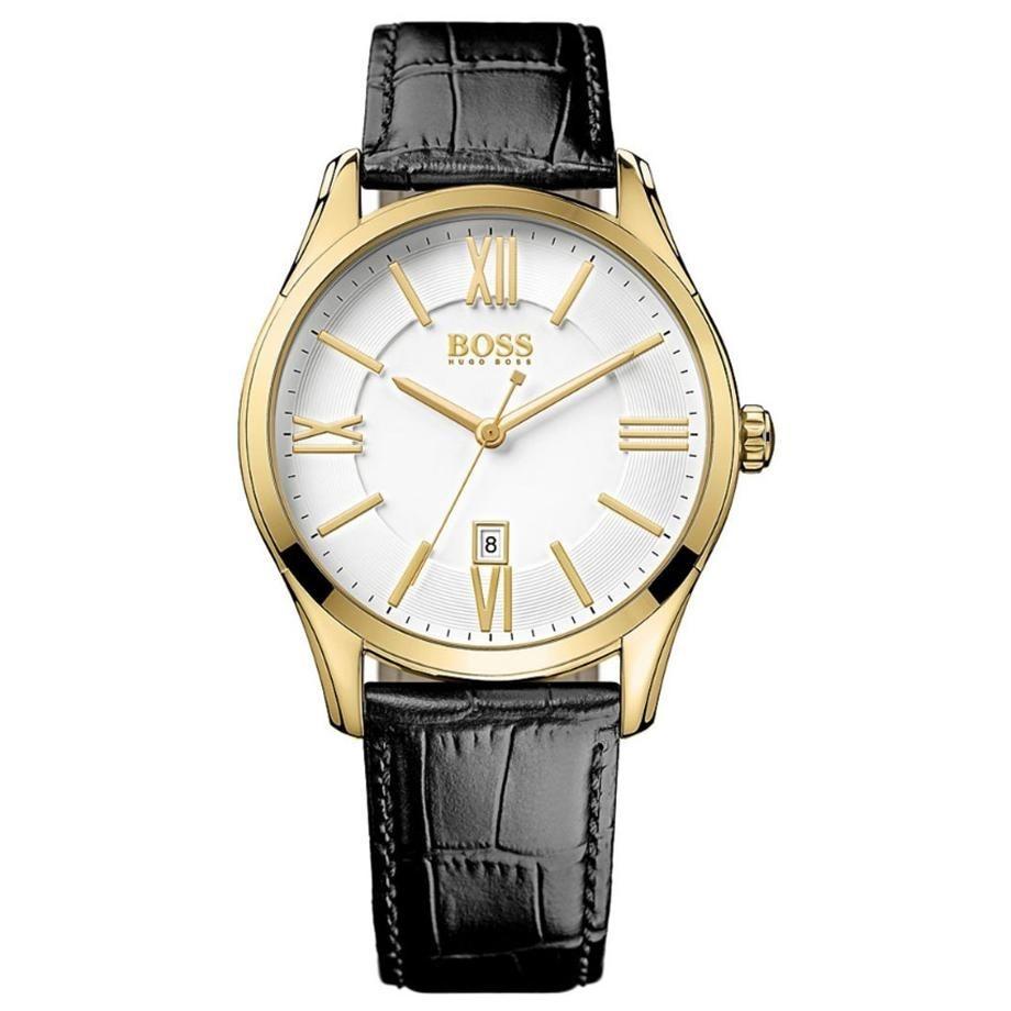 Hugo Boss Men&#39;s 1513020 Classic Black Leather Watch