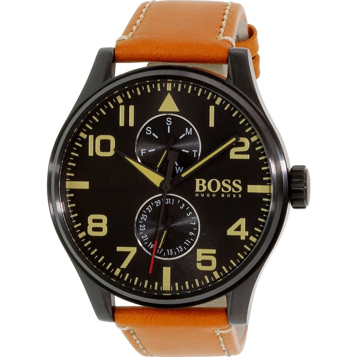 Hugo Boss Men's 1513082 Aeroliner Maxx Multi-Function Orange Leather