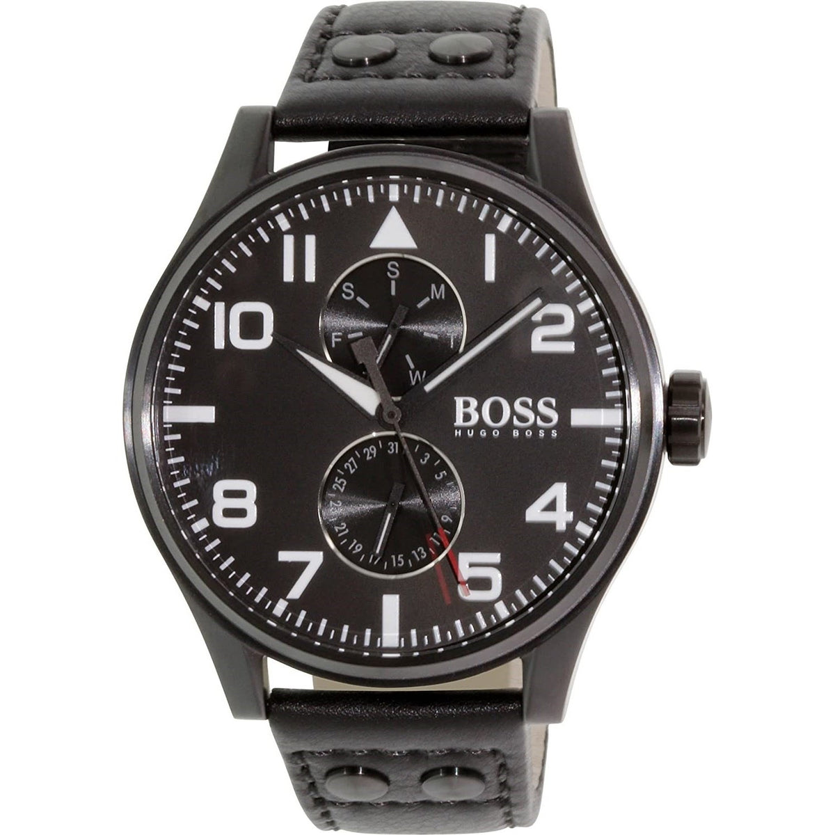 Hugo Boss Men's 1513083 Aeroliner Black Leather Watch