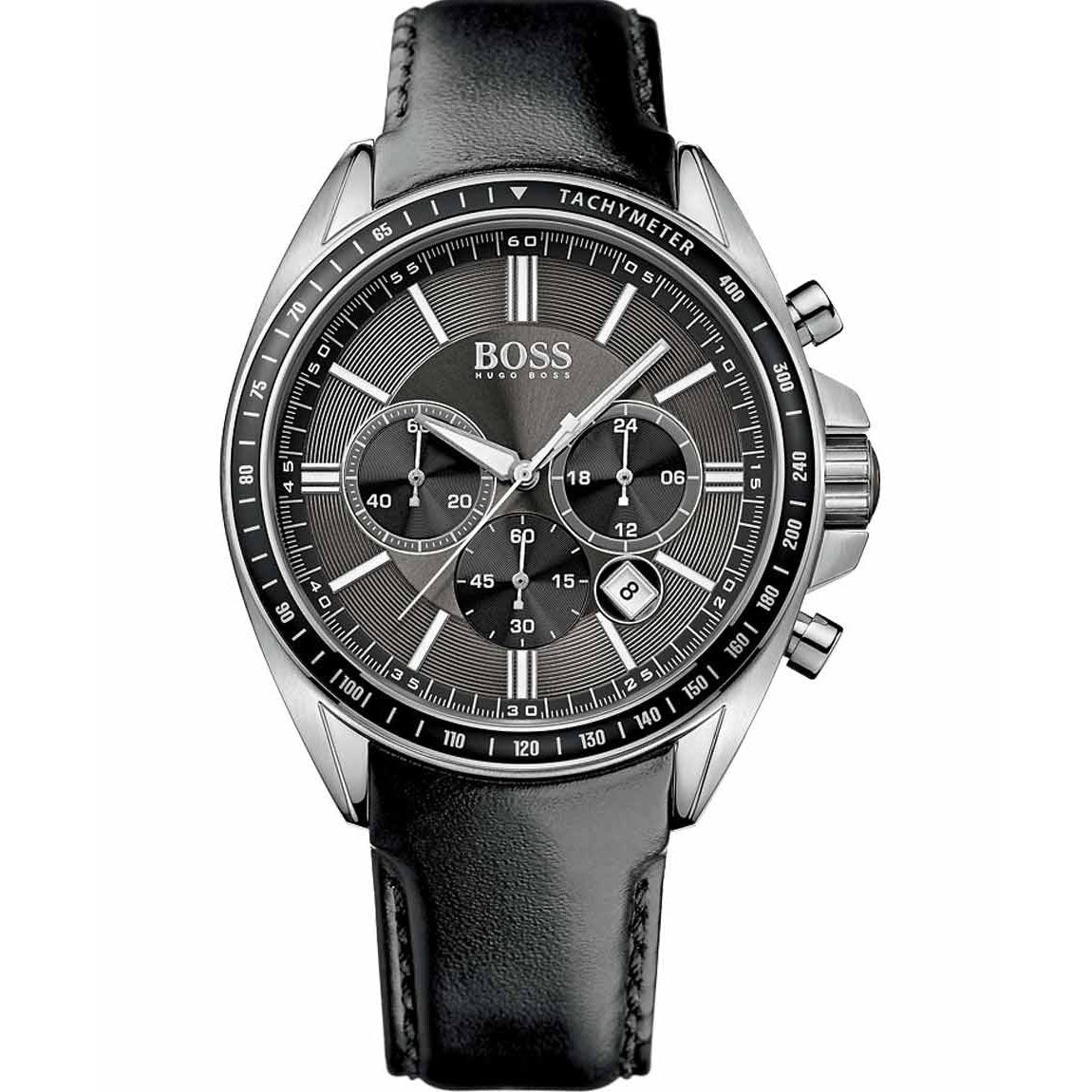 Hugo Boss Men&#39;s 1513085 Driver Sport Chronograph Black Leather Watch