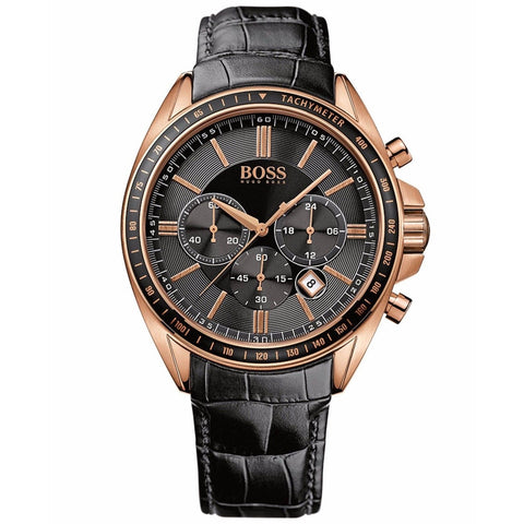 Hugo Boss Men's 1513092 Driver Sport Chronograph Black Leather Watch