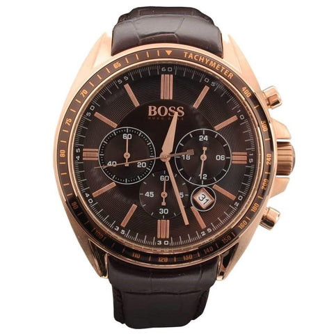 Hugo Boss Men's 1513093 Driver Chronograph Brown Leather Watch