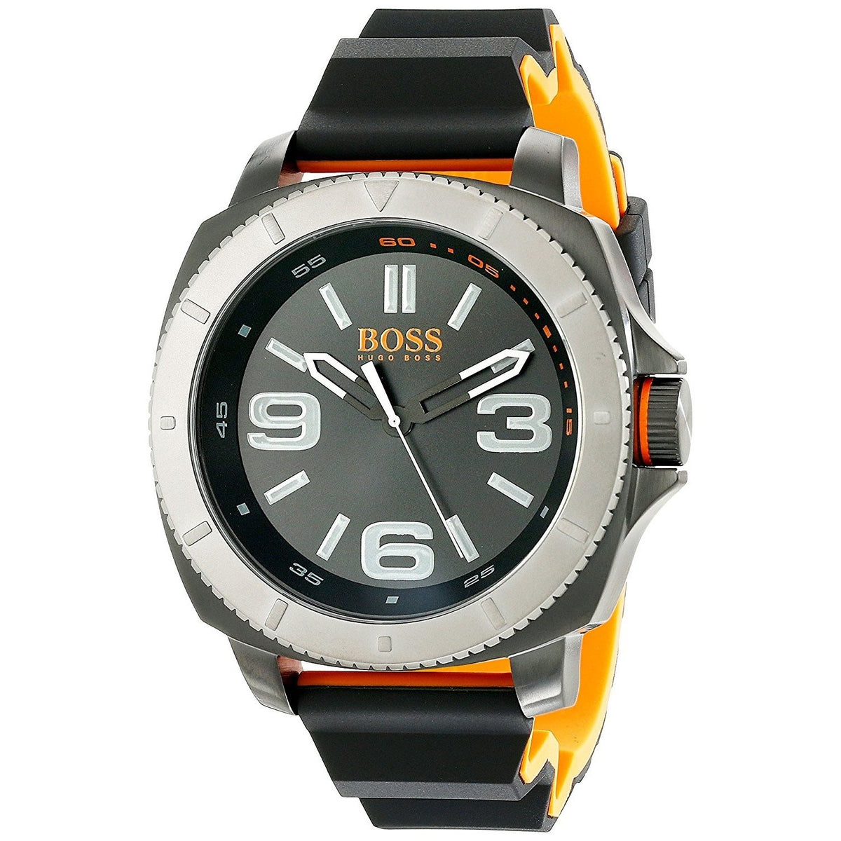 Hugo Boss Men&#39;s 1513109 Orange Black Silicone Watch