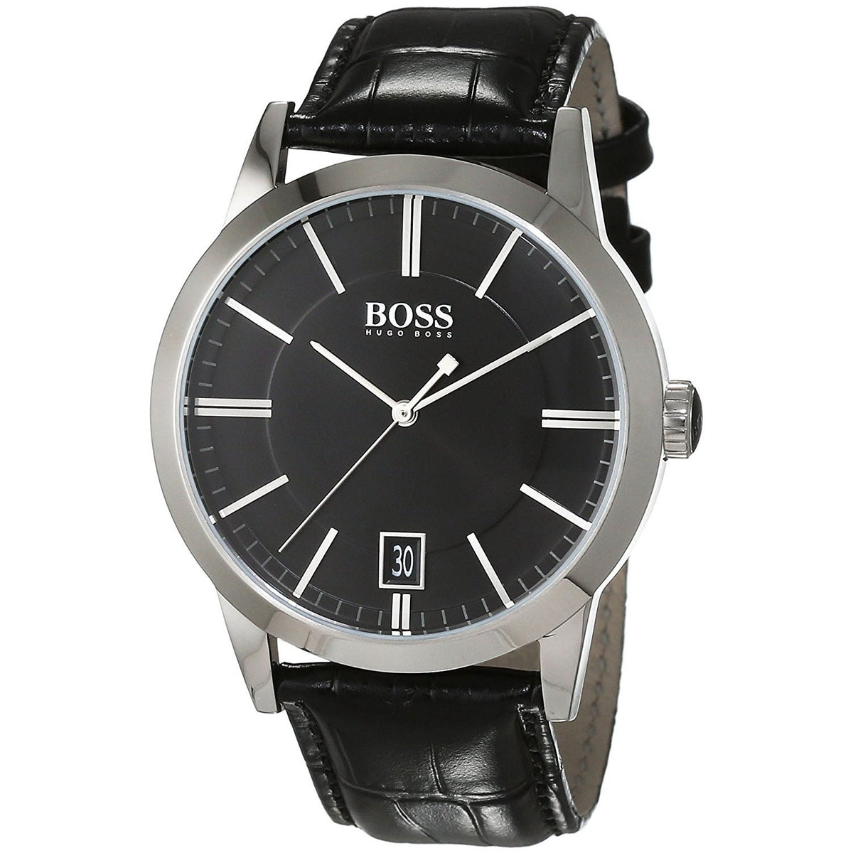 Hugo Boss Men&#39;s 1513129 Success Black Leather Watch