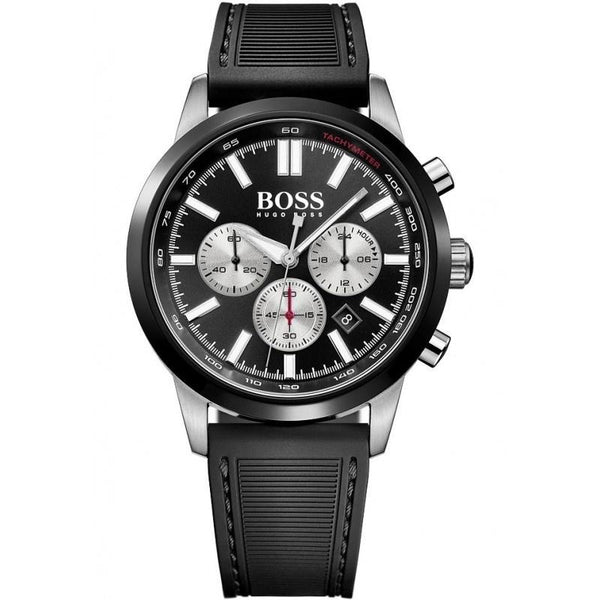Hugo Boss Men's 1513186 Racing Chronograph Black Silicone Watch - Bezali