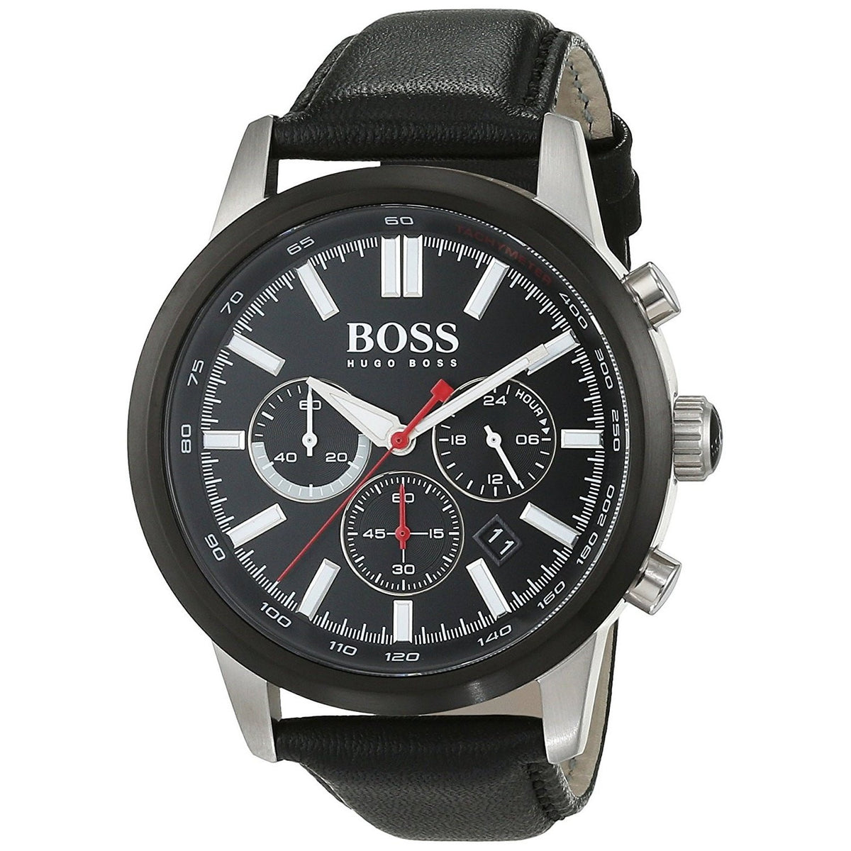 Hugo Boss Men&#39;s 1513191 Ambassador Chronograph Black Leather Watch