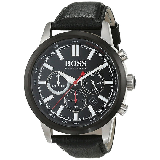 Hugo Boss Men's 1513191 Ambassador Chronograph Black Leather Watch