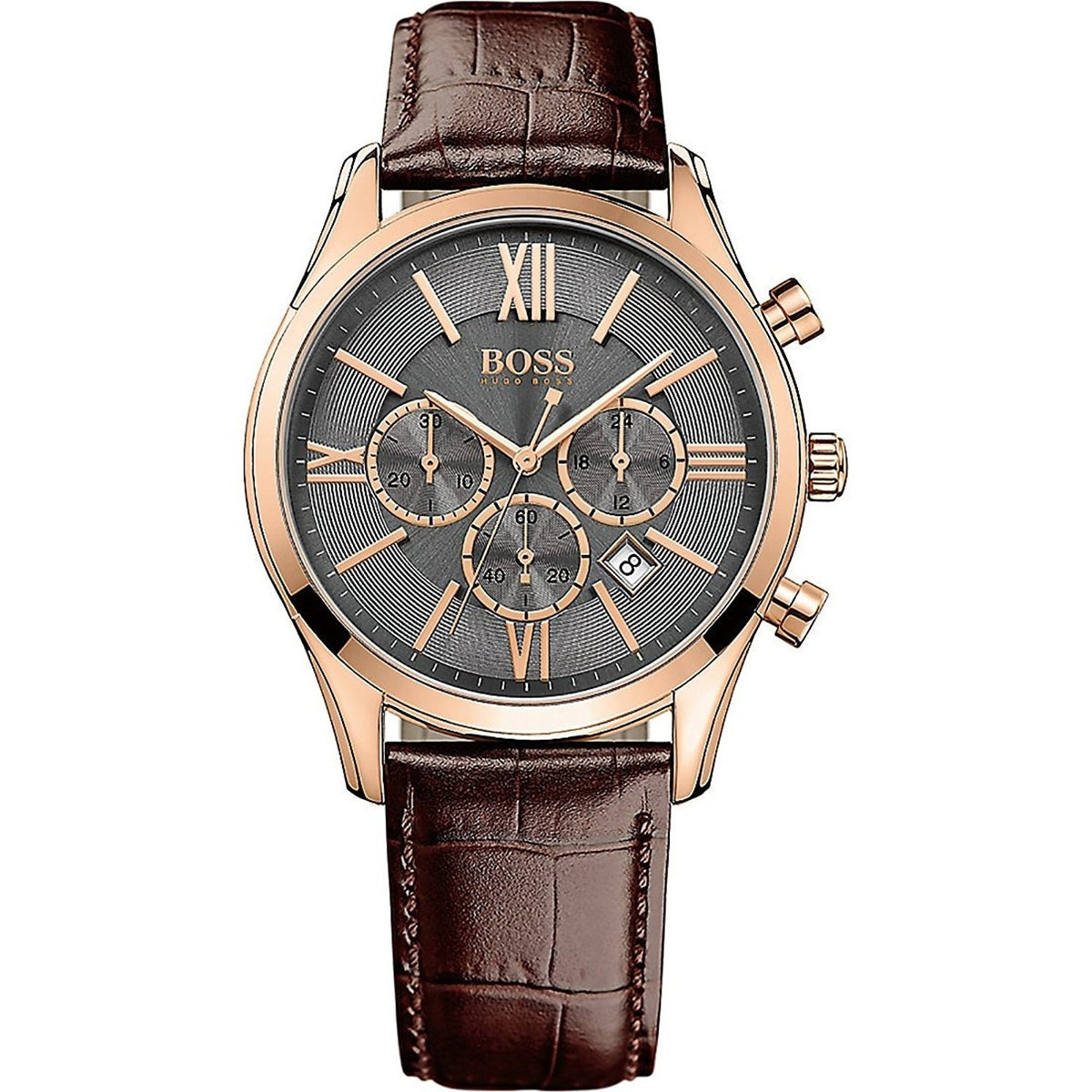 Hugo Boss Men&#39;s 1513198 Ambassador Chronograph Brown Leather Watch
