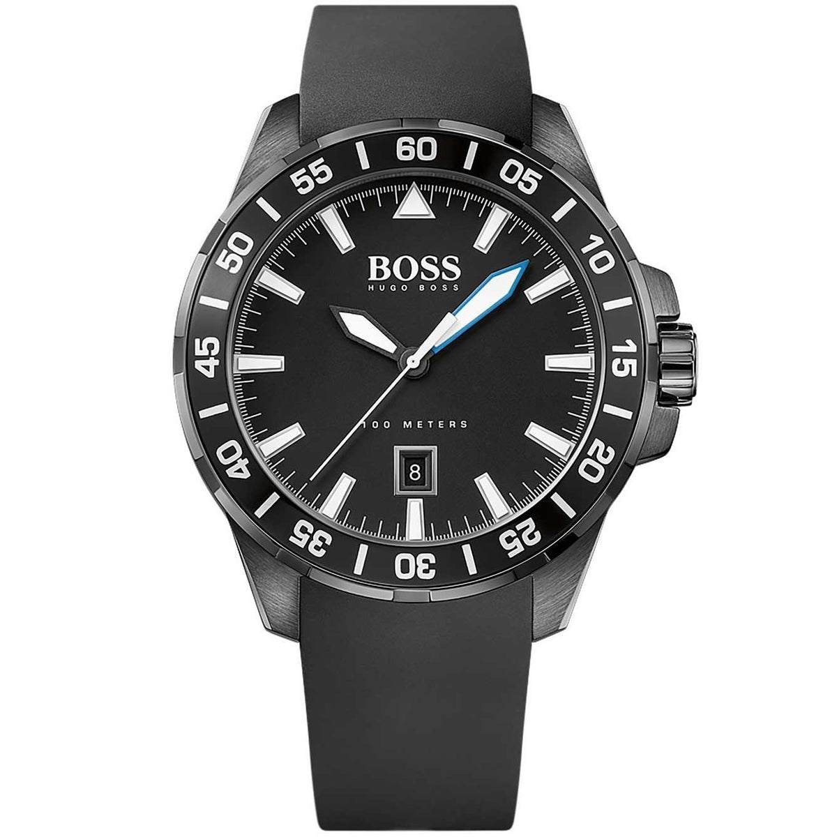Hugo Boss Men&#39;s 1513229 Deep Ocean Black Silicone Watch