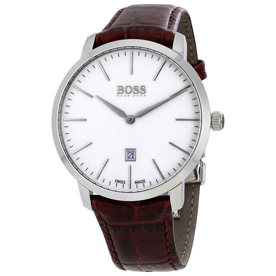 Hugo Boss Men's 1513255 Swiss Made Slim Brown Leather Watch