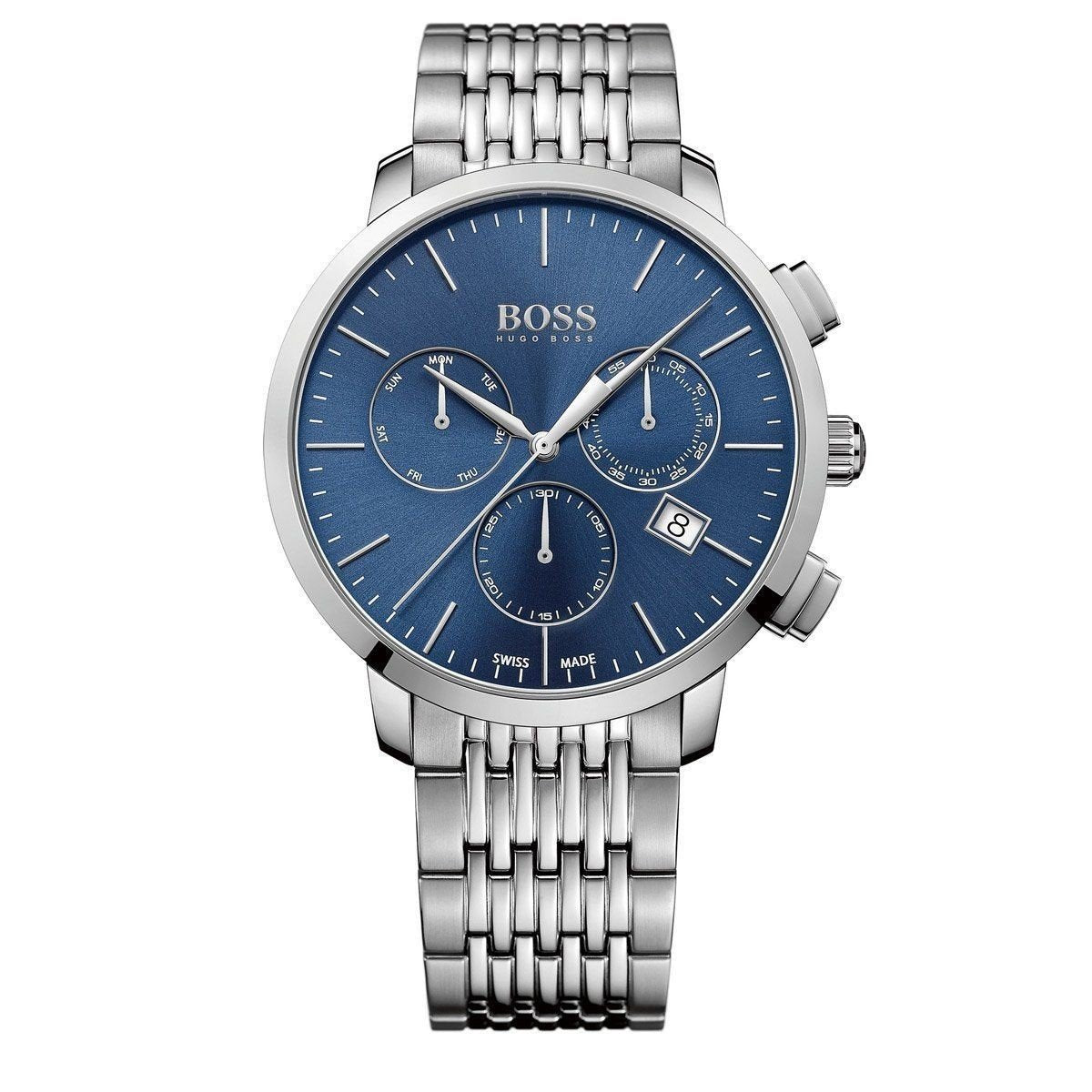 Hugo Boss Men&#39;s 1513269 Swiss Made Slim Chronograph Stainless Steel Watch