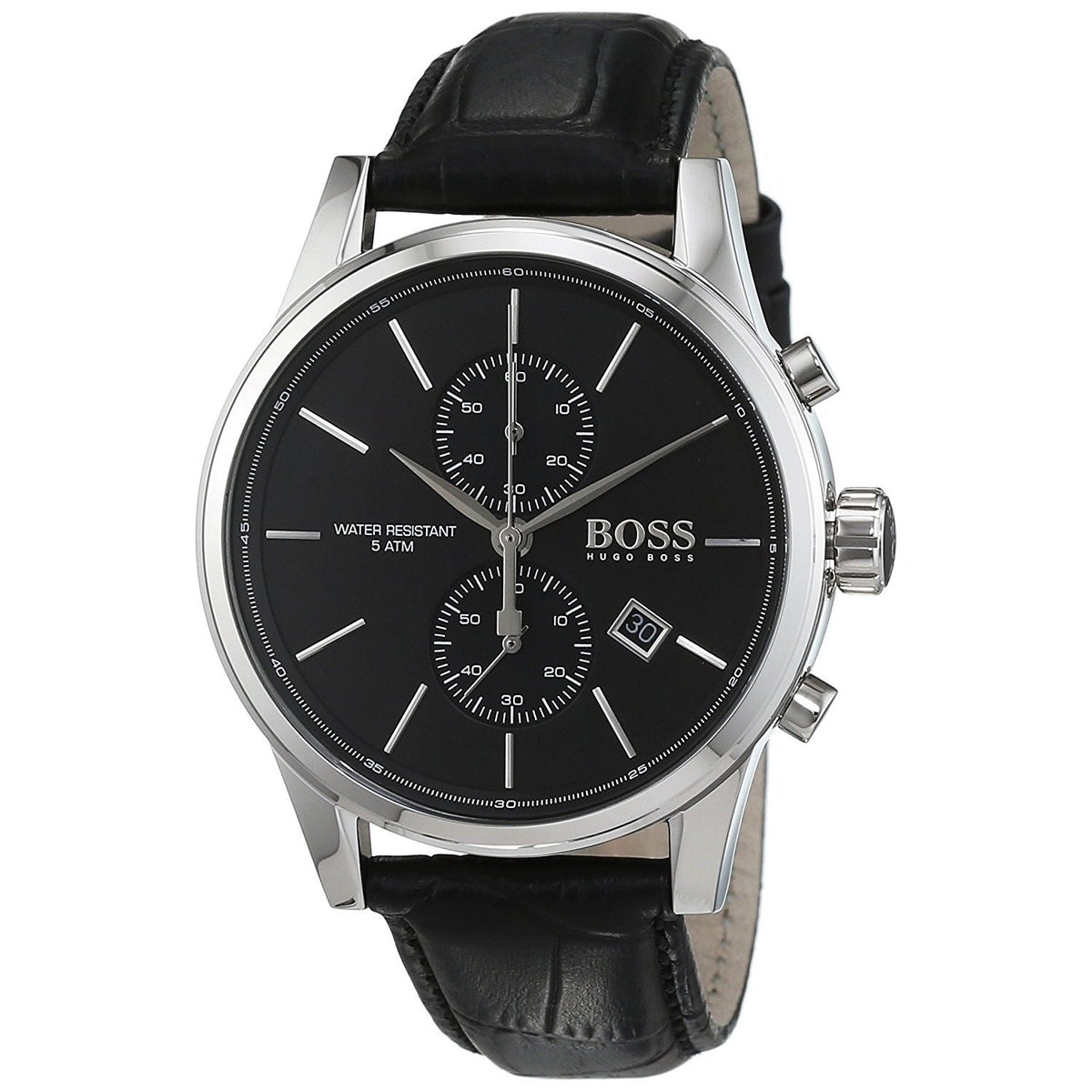 Hugo Boss Men&#39;s 1513279 Jet Chronograph Black Leather Watch