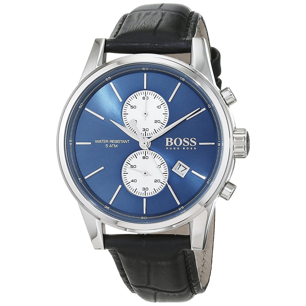 Hugo Boss Men&#39;s 1513283 Jet Chronograph Black Leather Watch