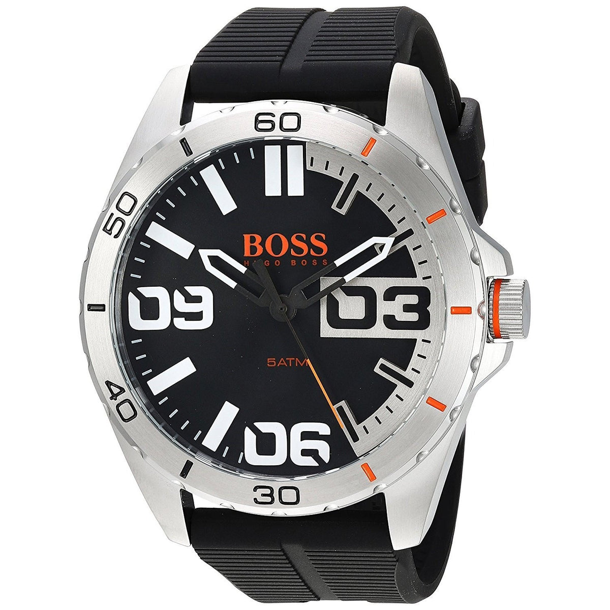 Hugo Boss Men&#39;s 1513285 Orange Berlin Black Rubber Watch