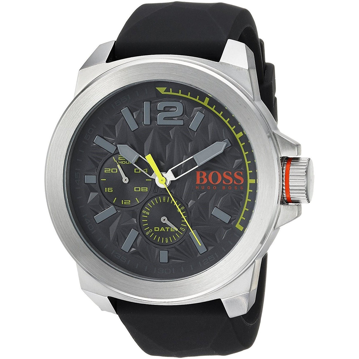 Hugo Boss Men&#39;s 1513347 New York Multi-Function Black Silicone Watch