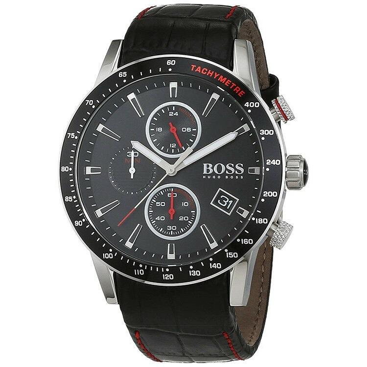 Hugo Boss Men&#39;s 1513390 Rafale Chronograph Black Leather Watch