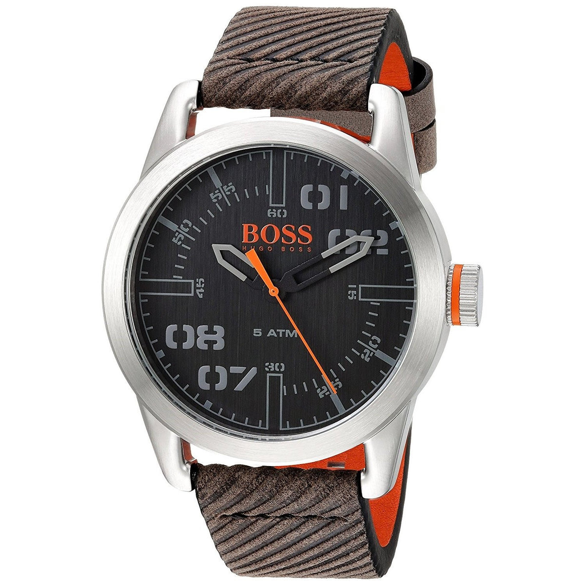 Hugo Boss Men&#39;s 1513417 OSLO Grey Leather Watch