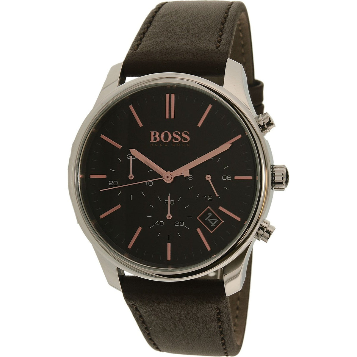 Hugo Boss Men&#39;s 1513448 Time one Brown Leather Watch