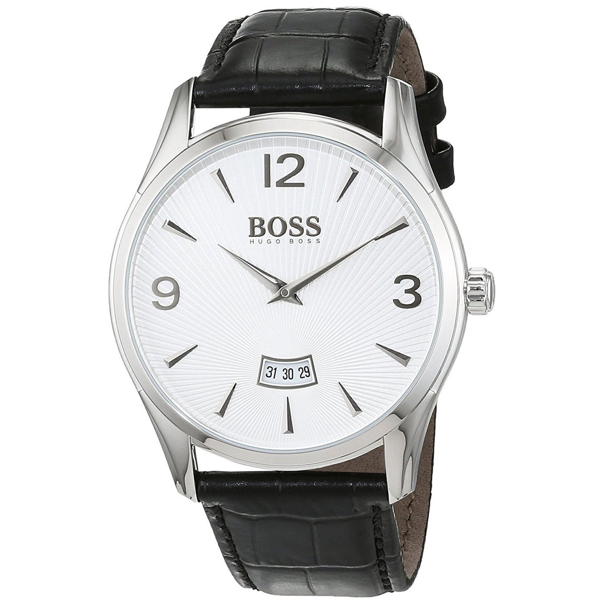 Hugo Boss Men&#39;s 1513449 Commander Black Leather Watch