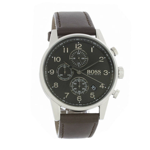 Hugo Boss Men's 1513494 Navigator Chronograph Brown Leather Watch