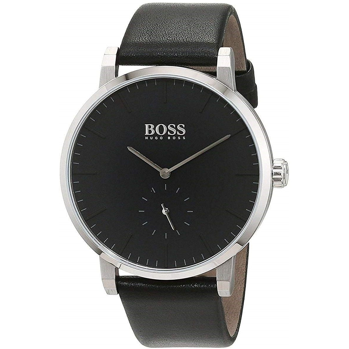 Hugo Boss Men&#39;s 1513500 Essence Black Leather Watch