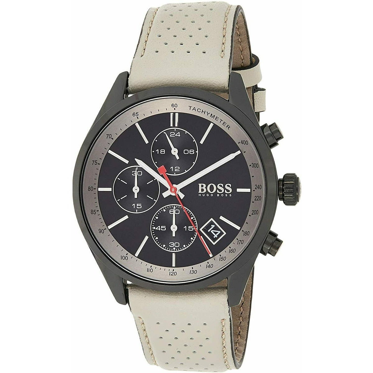 Hugo Boss Men&#39;s 1513562 Grand Prix Chronograph Grey Leather Watch