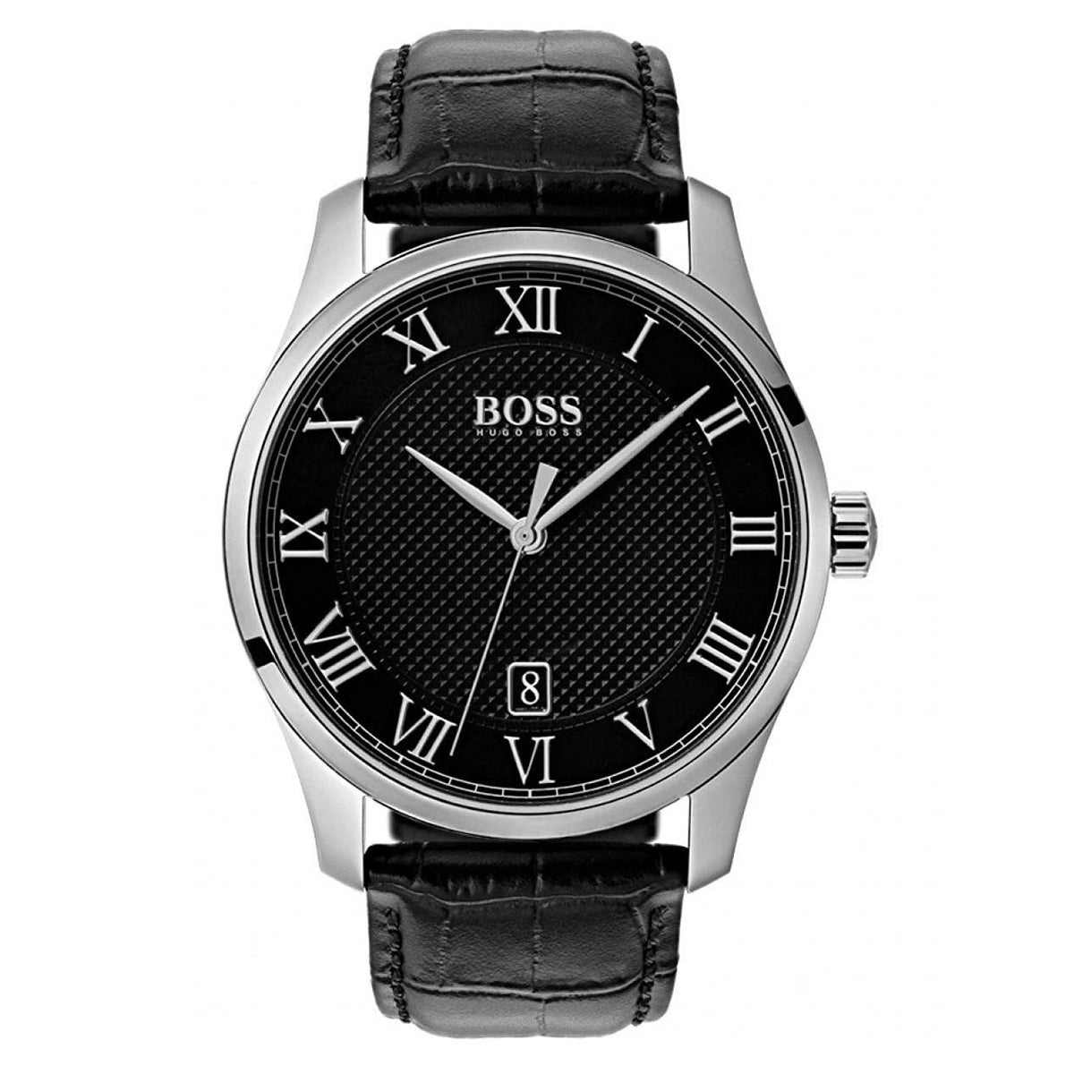 Hugo Boss Men&#39;s 1513585 Master Black Leather Watch