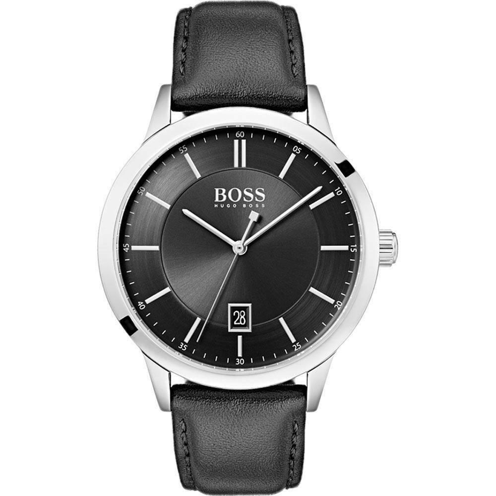 Hugo Boss Men's 1513611 Officer Black Leather Watch