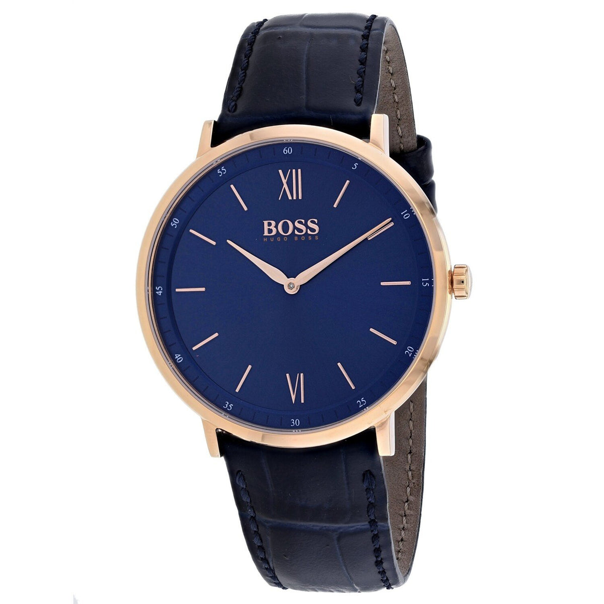 Hugo Boss Men&#39;s 1513648 Essential Blue Leather Watch