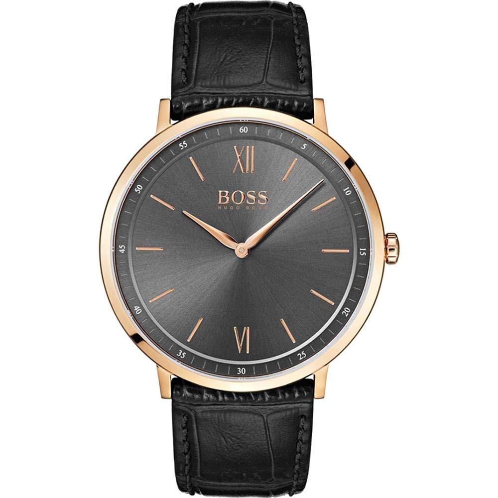 Hugo Boss Men&#39;s 1513649 Essential Black Leather Watch