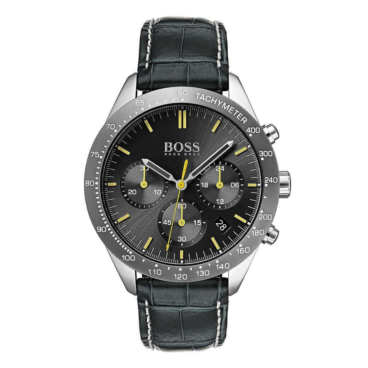 Hugo Boss Men&#39;s 1513659 Classic Chronograph Grey Leather Watch