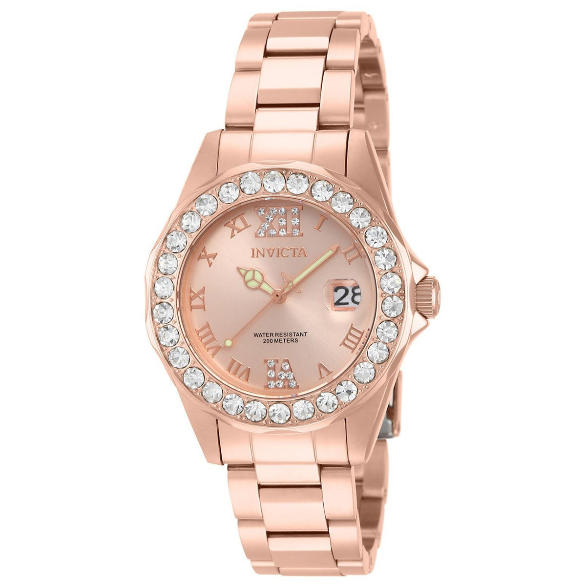 Invicta Women&#39;s 15253 Pro Diver Rose-Tone Stainless Steel Watch