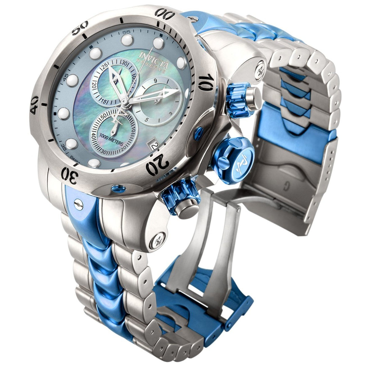 Invicta Men&#39;s 15462 Venom Blue and Silver Stainless Steel Watch