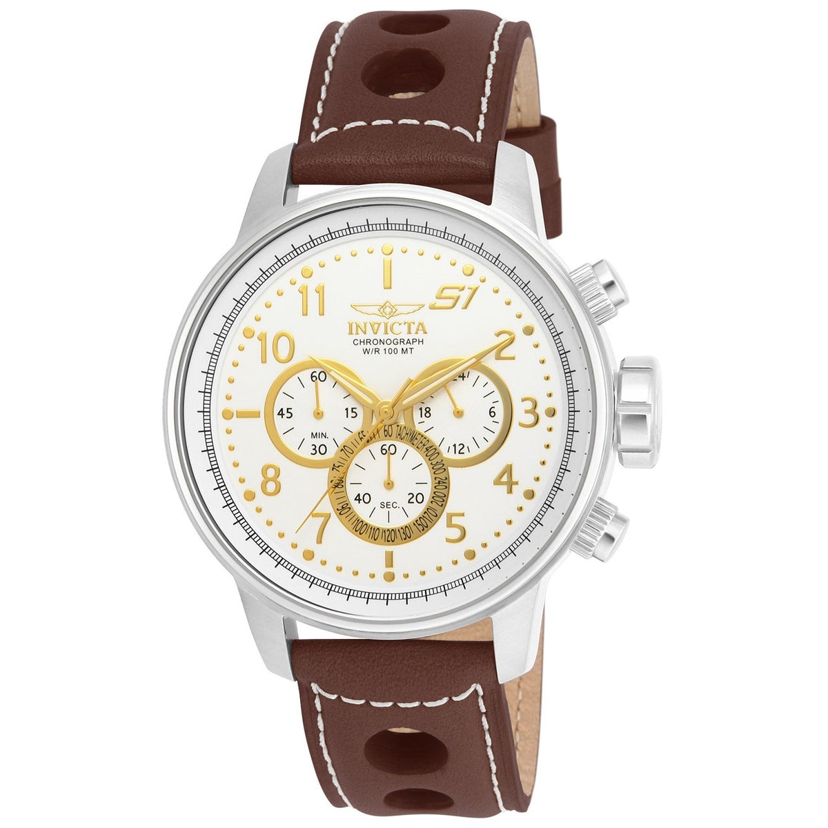 Invicta Men&#39;s 16010 S1 Rally Multi-Function Brown Leather Watch