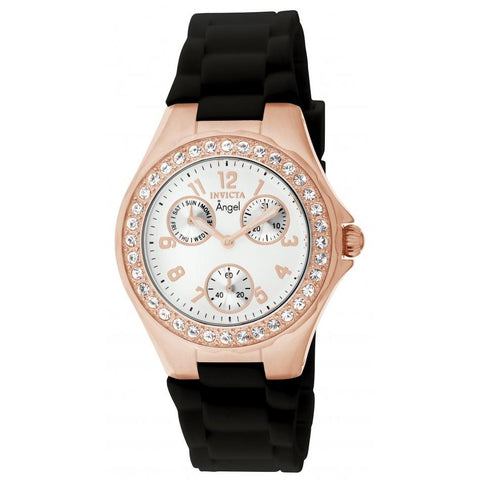 Invicta Women's 1645 Angel Multi-Function Black Polyurethane Watch