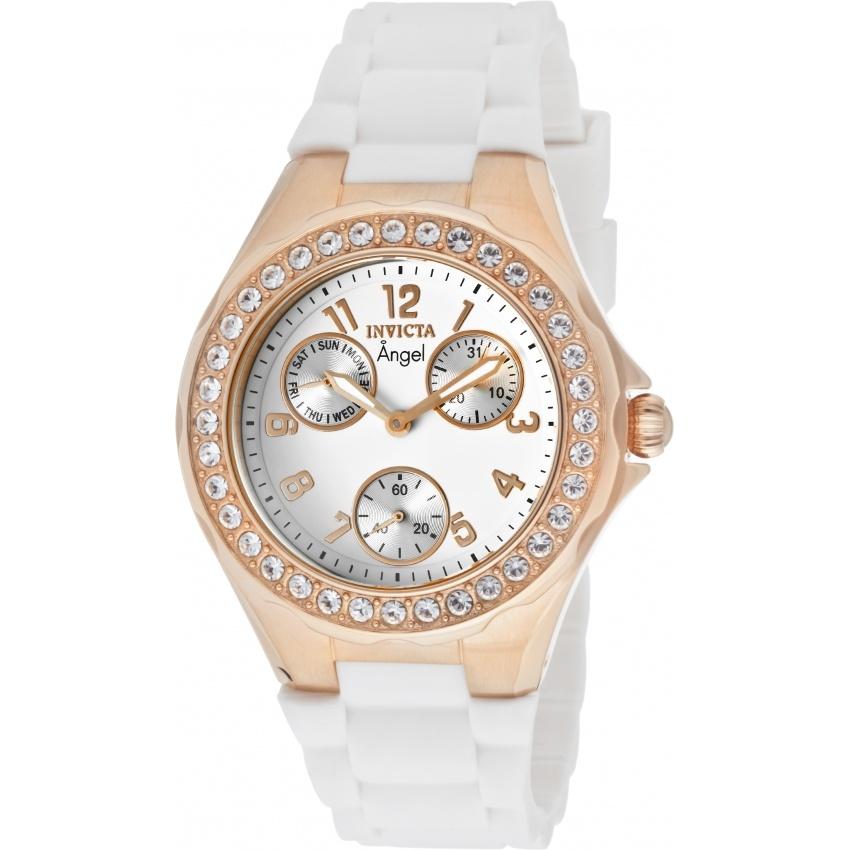 Invicta Women&#39;s 1646 Angel Multi-Function White Silicone Watch
