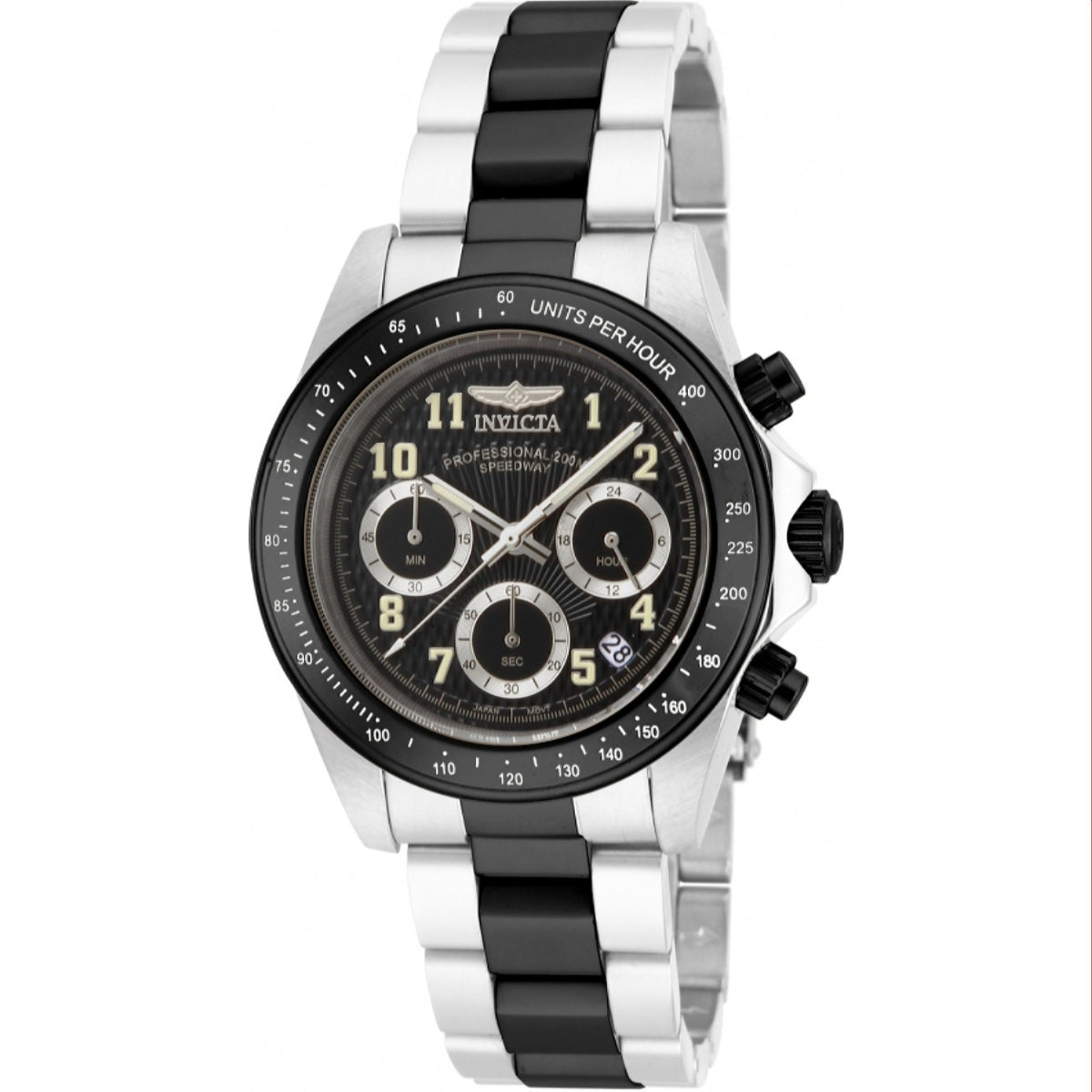 Invicta Men's 17031 Speedway Black and Silver Stainless Steel Watch