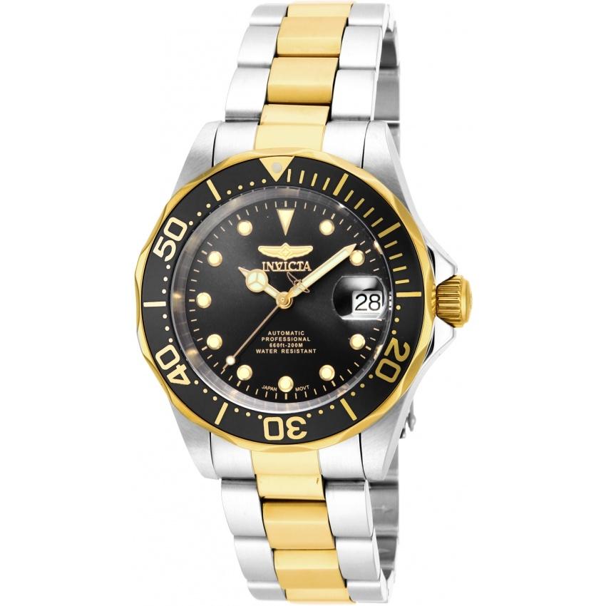 Invicta Men&#39;s 17043 Pro Diver Automatic Gold-Tone and Silver Stainless Steel Watch