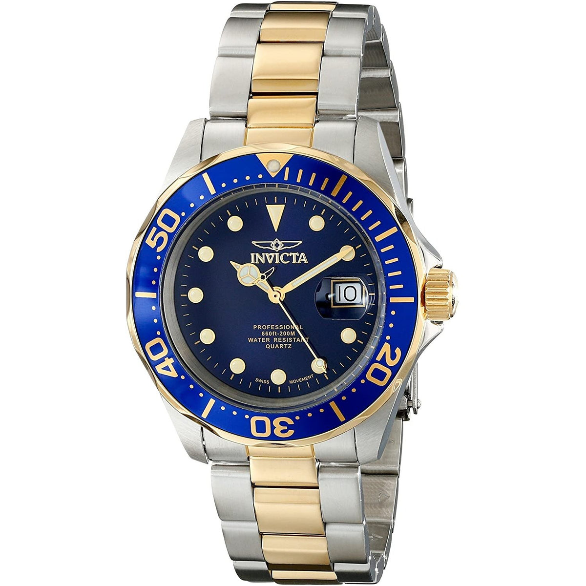 Invicta Men&#39;s 17057 Pro Diver Gold-Tone and Silver Stainless Steel Watch