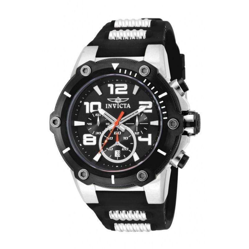 Invicta Men&#39;s 17202 Speedway Black and Silver Polyurethane and Stainless Steel Watch