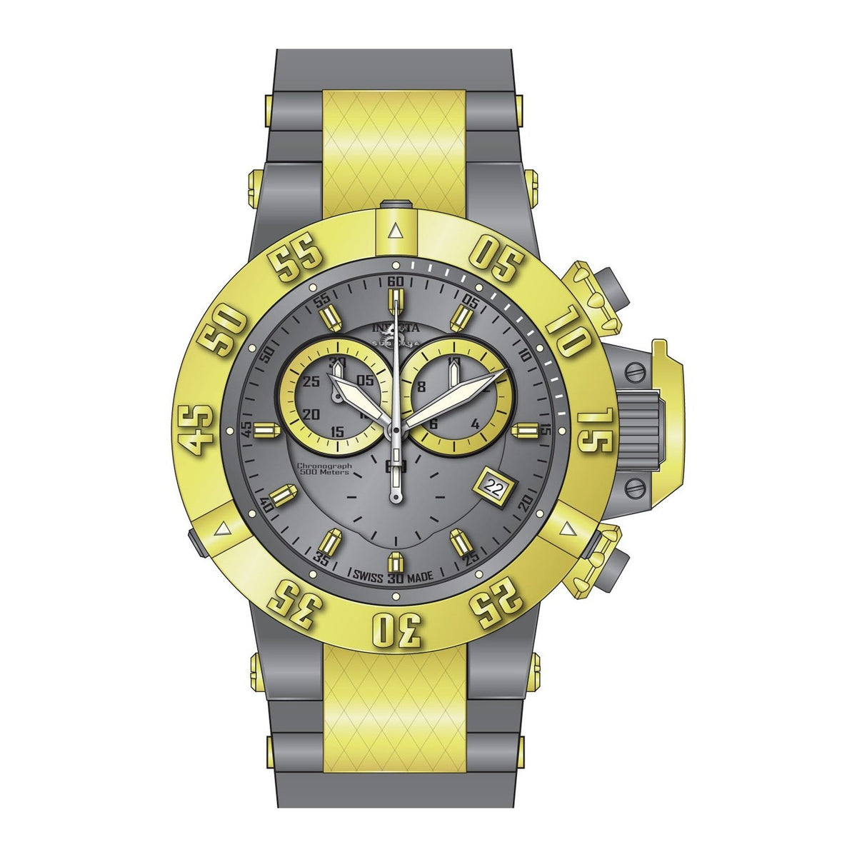 Invicta Men&#39;s 17212 Subaqua Gold-Tone Silicone Watch