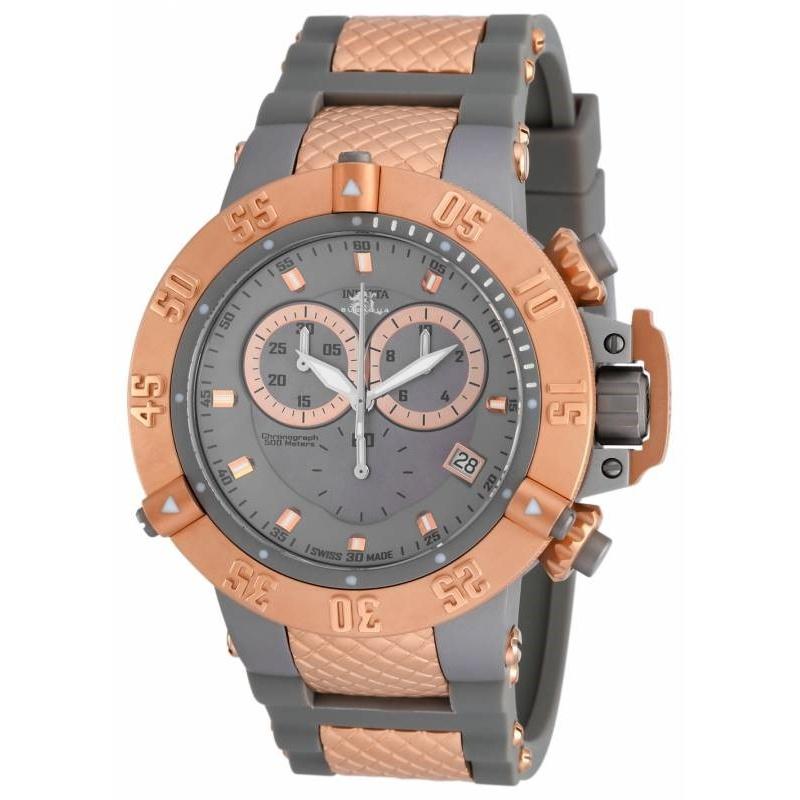 Invicta Men&#39;s 17213 Subaqua Noma III Rose-Tone Polyurethane and Stainless Steel Watch