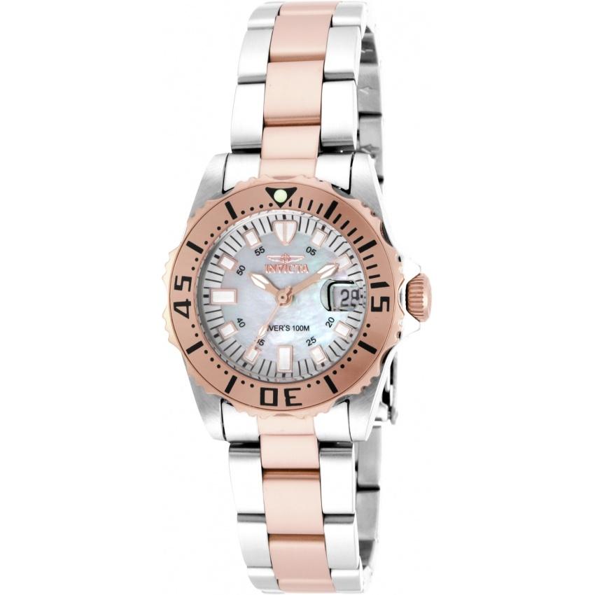 Invicta Women's 17388 Pro Diver Rose-Tone and Silver Stainless Steel Watch