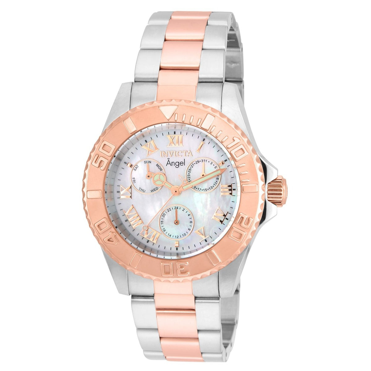 Invicta Women&#39;s 17527 Angel Rose-Tone and Silver Stainless Steel Watch