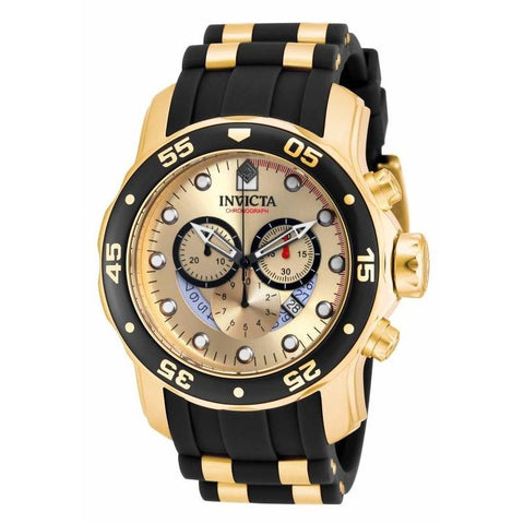 Invicta Men's 17566 Pro Diver Scuba Black and Gold-tone Polyurethane and Stainless Steel Watch