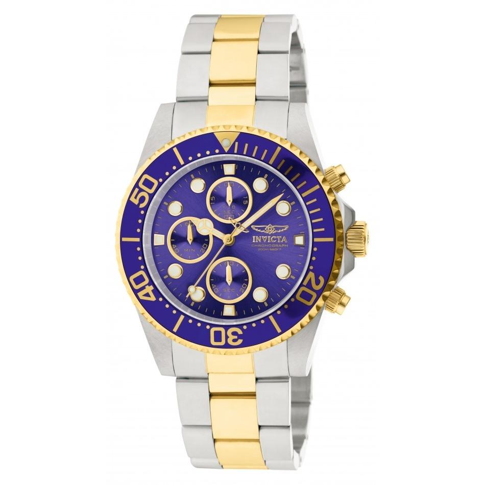 Invicta Men&#39;s 1773 Pro Diver Chronograph Gold-Tone and Silver Stainless Steel Watch