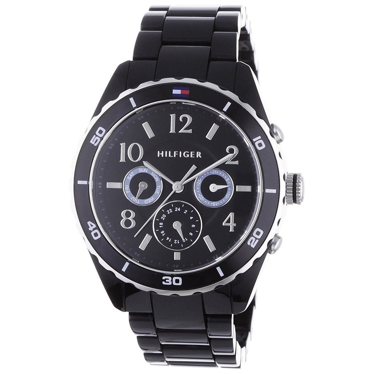 Tommy Hilfiger Women&#39;s 1781084 Multi-Function Black Plastic Watch